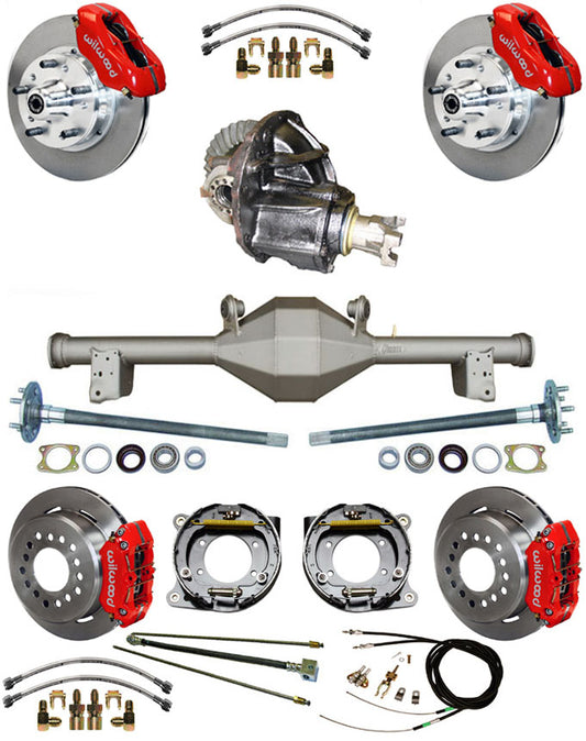 87-93 FULL SUSPENSION,11" BRAKES,REAR KIT,RED