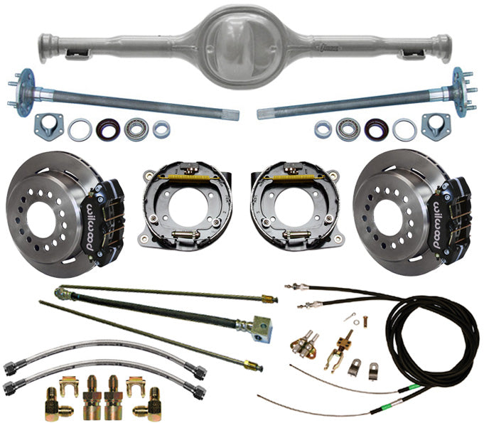 67-70 MUSTANG REPLICA REAR & BRAKES,11" ROTORS,BLACK