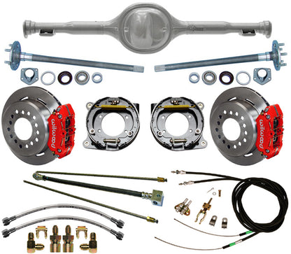 67-70 MUSTANG REPLICA REAR & BRAKES,11" ROTORS,RED