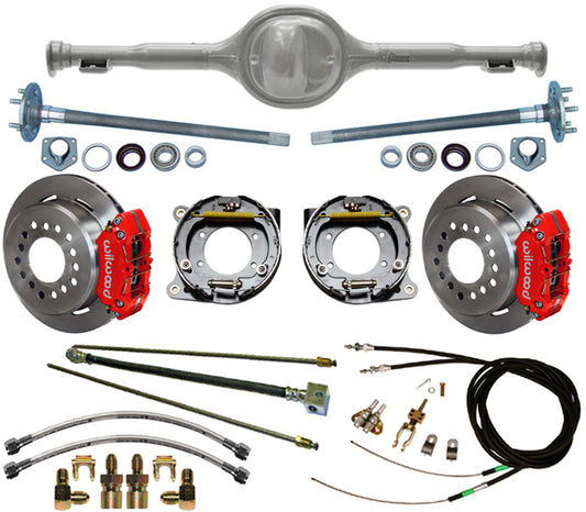 67-70 MUSTANG REPLICA REAR & BRAKES,11" ROTORS,RED