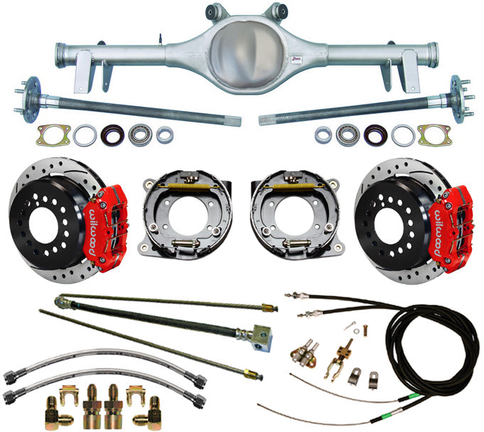 64-66 A-BODY REAR & WIL BRAKES,11" DRILLED ROTORS,RED