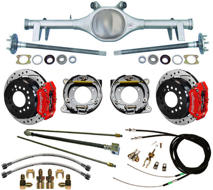 64-66 A-BODY REAR & WIL BRAKES,11" DRILLED ROTORS,RED