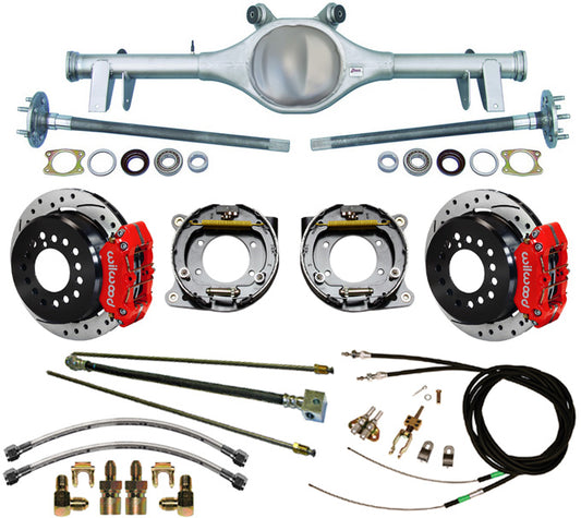 64-66 A-BODY REAR & WIL BRAKES,11" DRILLED ROTORS,RED