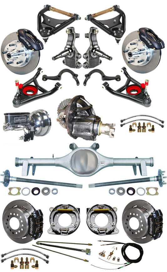64-66 FULL 2" DROP,11" BRAKES,REAR KIT,BLACK