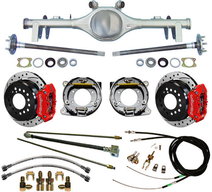 68-72 A-BODY REAR & WIL BRAKES,11" DRILLED ROTORS,RED