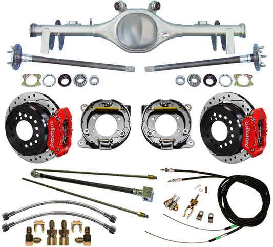 68-72 A-BODY REAR & WIL BRAKES,11" DRILLED ROTORS,RED