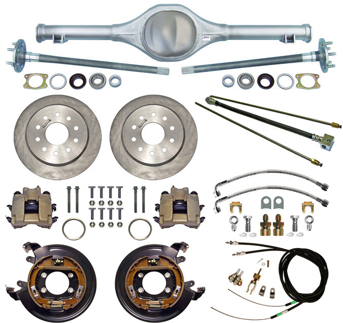 55-57 CHEVY REAR END & CURRIE 11" DISC BRAKES,LINES,CABLES