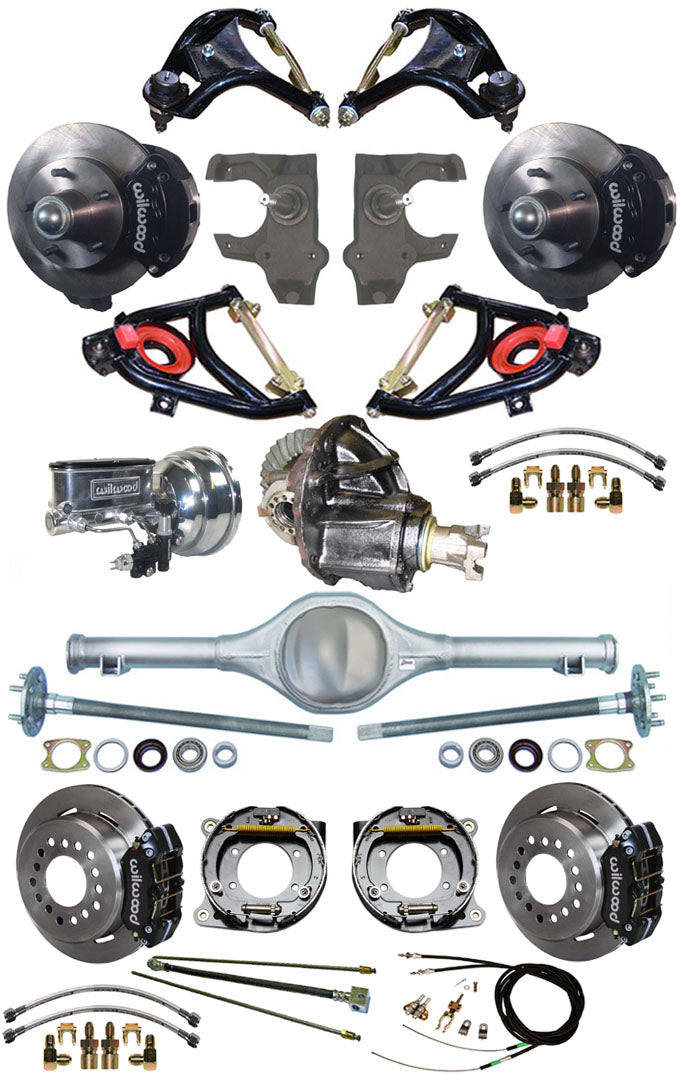 55-57 FULL 2" DROP,10.5/11" BRAKES,REAR KIT,BLACK