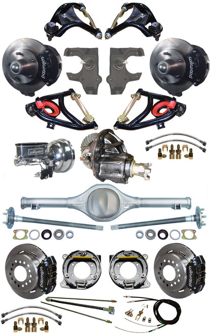 55-57 FULL 2" DROP,10.5/11" BRAKES,REAR KIT,BLACK