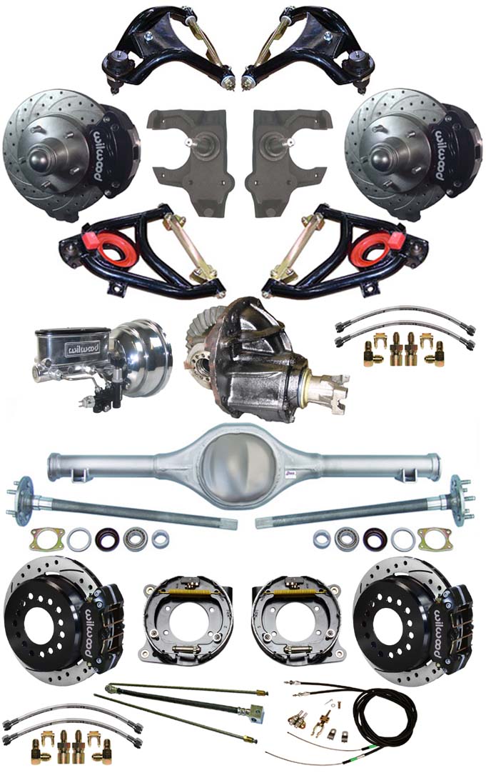 55-57 FULL 2" DROP,10.5/11" BRAKES,REAR KIT,BK,DR