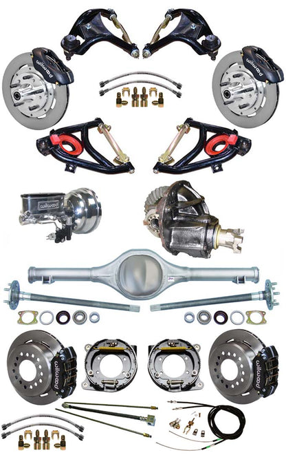 55-57 FULL SUSPENSION,11.75/11" BRAKES,REAR KIT,BLACK