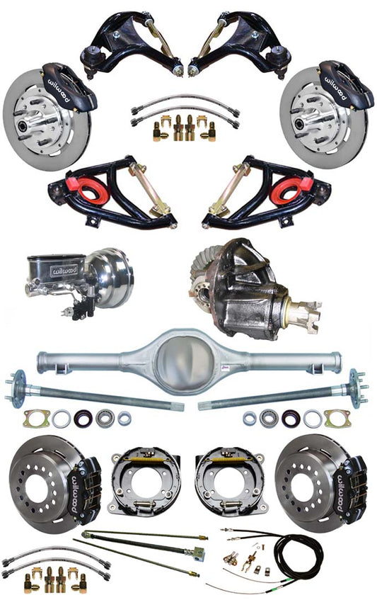 55-57 FULL SUSPENSION,11.75/11" BRAKES,REAR KIT,BLACK
