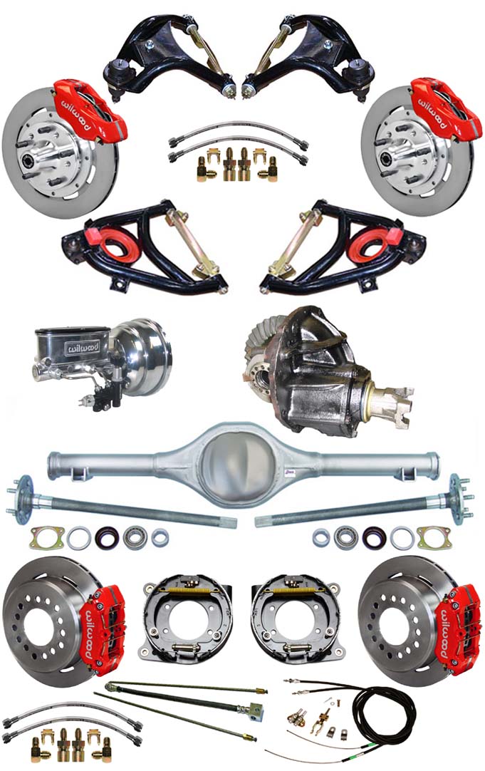 55-57 FULL SUSPENSION,11.75/11" BRAKES,REAR KIT,RED