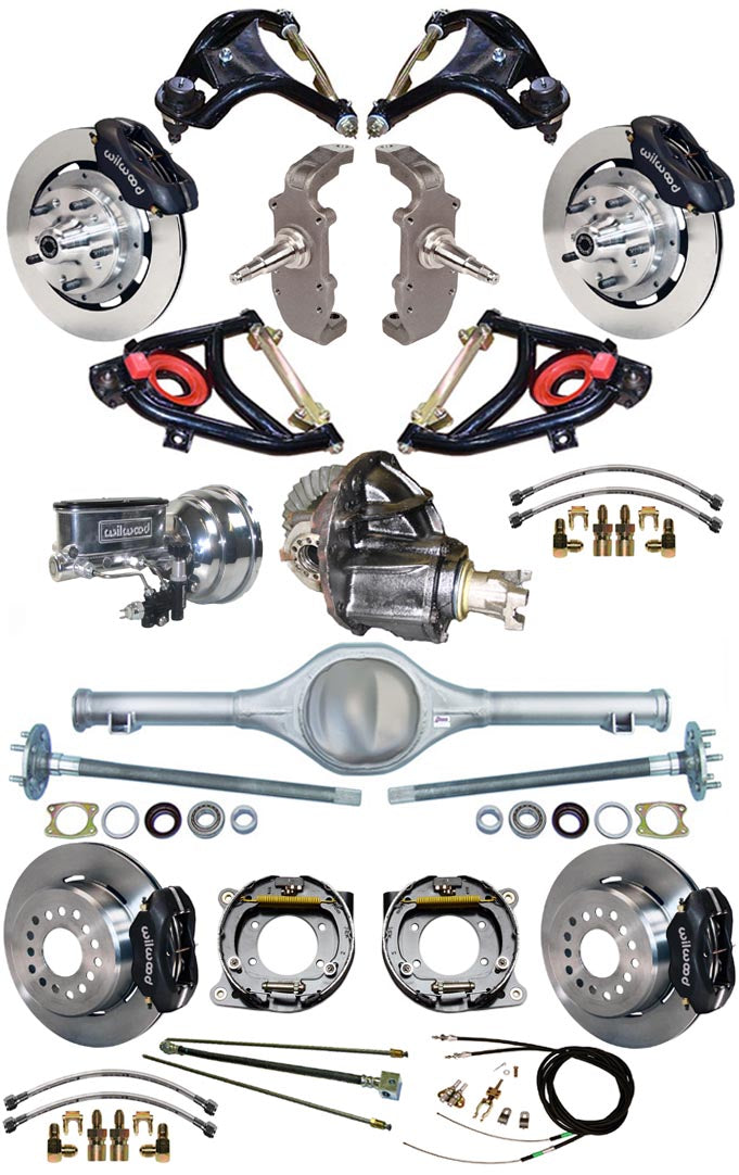 55-57 FULL 2" DROP,12" BRAKES,REAR KIT,BLACK