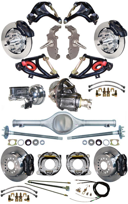 55-57 FULL 2" DROP,12" BRAKES,REAR KIT,BLACK