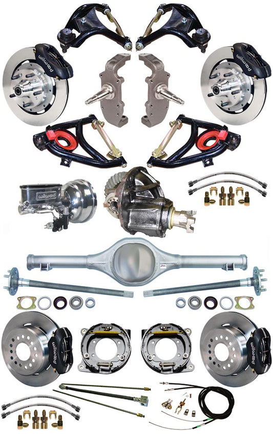 55-57 FULL 2" DROP,12" BRAKES,REAR KIT,BLACK