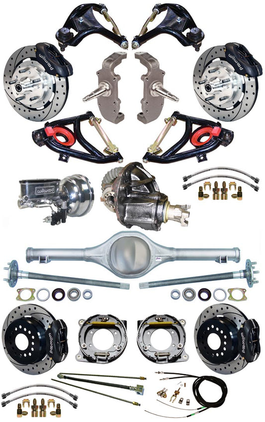 55-57 FULL 2" DROP,12" BRAKES,REAR KIT,BK,DR