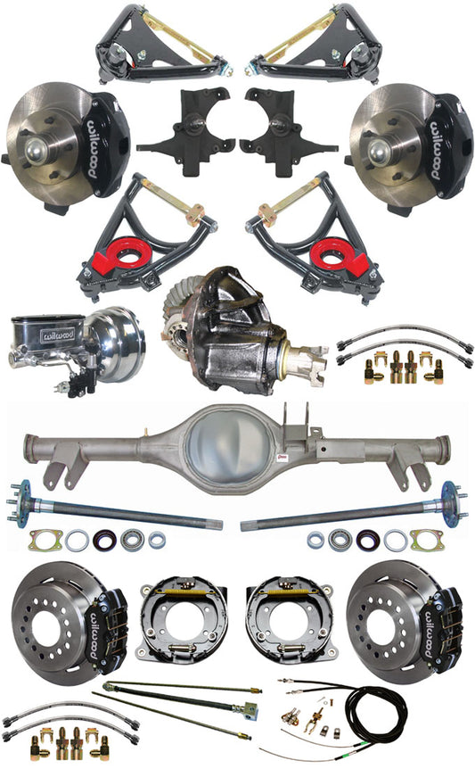 59-64 FULL 2" DROP,11" BRAKES,REAR KIT,BLACK