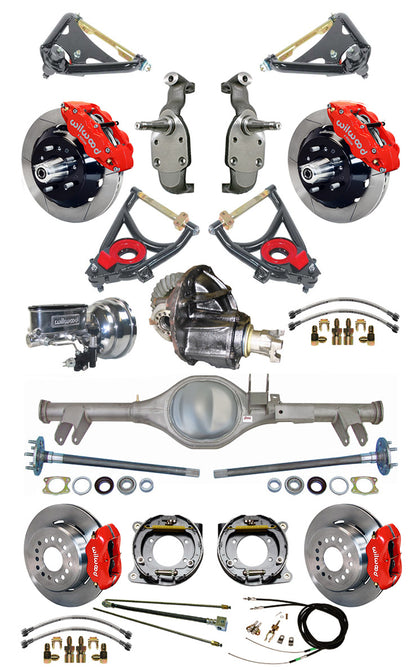 59-64 2" DROP,13/12" BRAKES,REAR KIT,RED