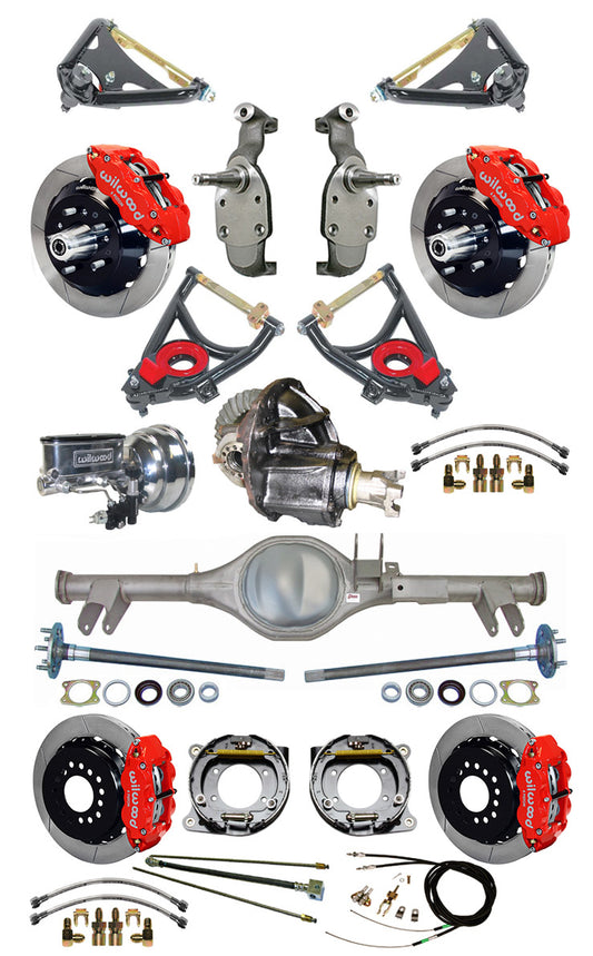 59-64 2" DROP,13/13" BRAKES,REAR KIT,RED