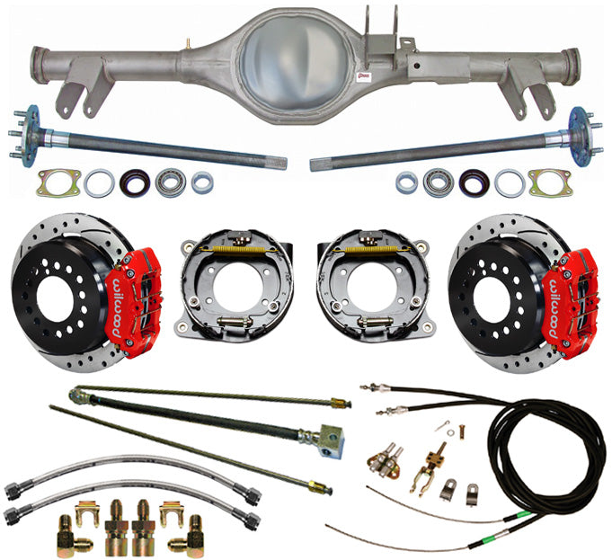 59-64 IMPALA REAR & WIL BRAKES,11" DRILLED ROTORS,RED
