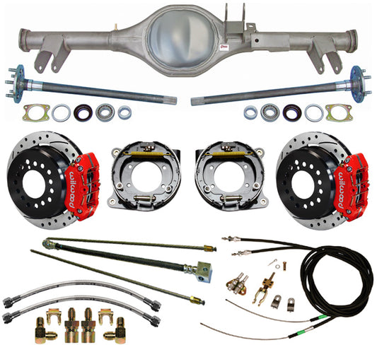 59-64 IMPALA REAR & WIL BRAKES,11" DRILLED ROTORS,RED