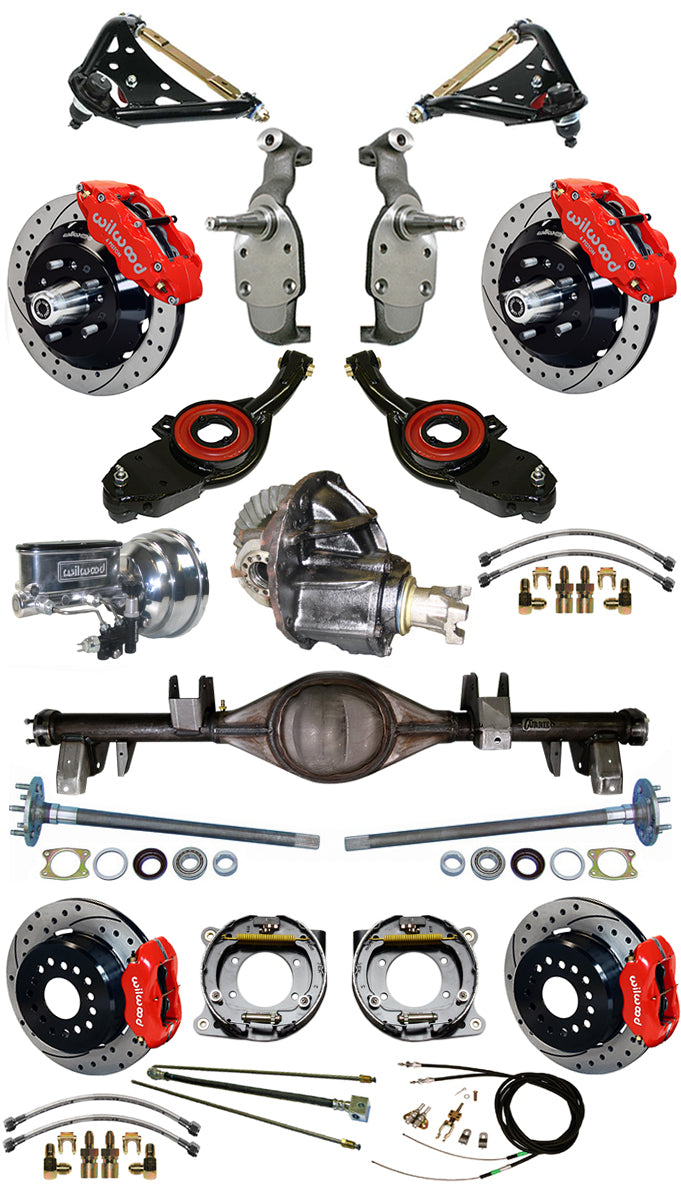 65-70 FULL 2" DROP,13/12" BRAKES,REAR KIT,RED,D