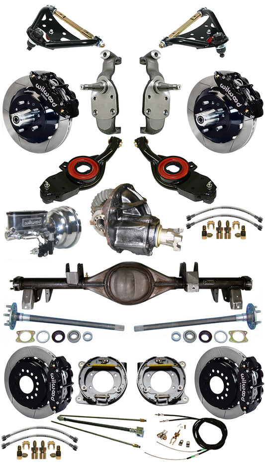 65-70 FULL 2" DROP,13/13" BRAKES,REAR KIT,BLACK