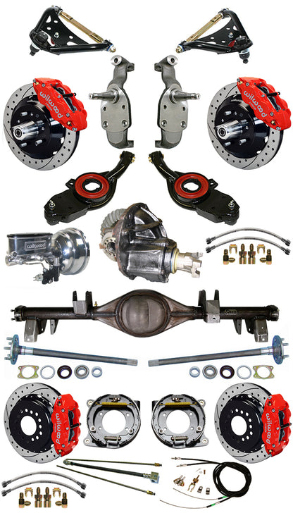 65-70 FULL 2" DROP,13/13" BRAKES,REAR KIT,RED,D