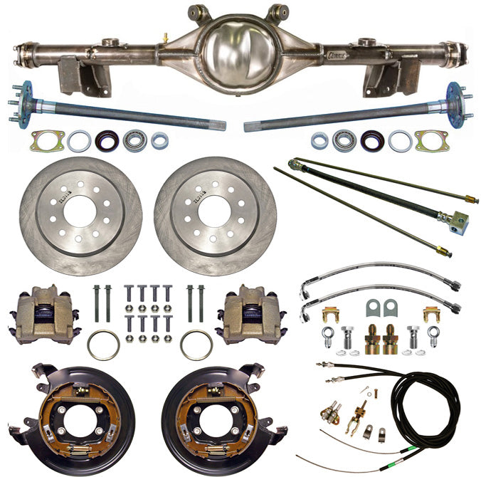 71-76 IMPALA REAR END & CURRIE 11" DISC BRAKES,LINES,CABLES