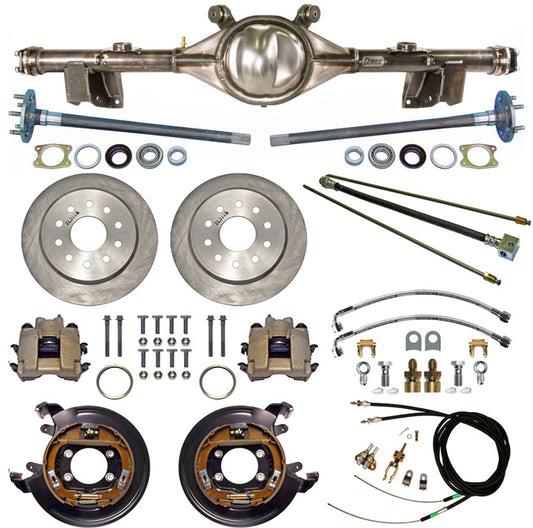 71-76 IMPALA REAR END & CURRIE 11" DISC BRAKES,LINES,CABLES