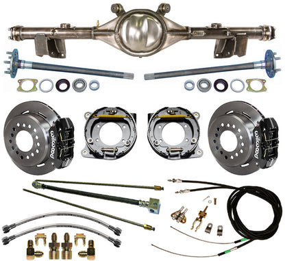 71-76 IMPALA REAR END & WILWOOD 11" BRAKES,LINES,CABLES,BLACK CALIPERS