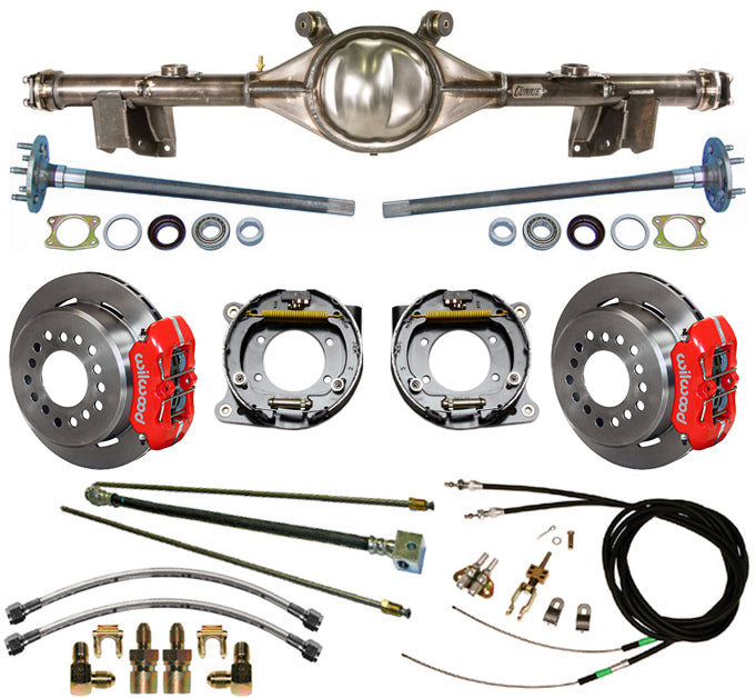 71-76 IMPALA REAR END & WILWOOD 11" BRAKES,LINES,CABLES,RED CALIPERS