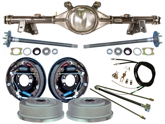91-96 IMPALA REAR END & CURRIE 11" DRUM BRAKES,LINES,CABLES