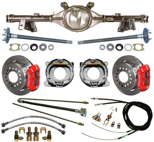 91-96 IMPALA REAR END & WILWOOD 11" BRAKES,LINES,CABLES,RED CALIPERS