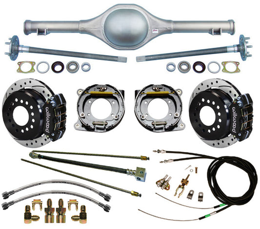 55-59 TRUCK 5L DROP REAR & WIL BRAKES,11" DRILLED ROTORS,BLACK