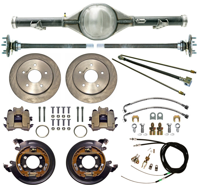 63-70 C10 5-LUG REAR END & BRAKES,11" ROTORS,CALIPERS,LINES,CABLES