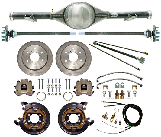 63-70 C10 6-LUG REAR END & BRAKES,11" ROTORS,CALIPERS,LINES,CABLES