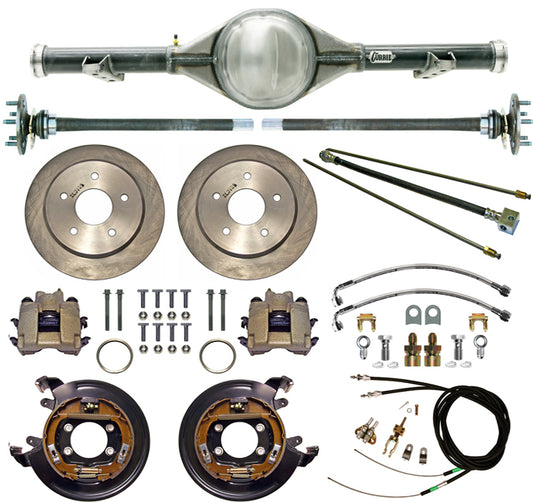 70-87 C10 5-LUG REAR END & BRAKES,11" ROTORS,CALIPERS,LINES,CABLES