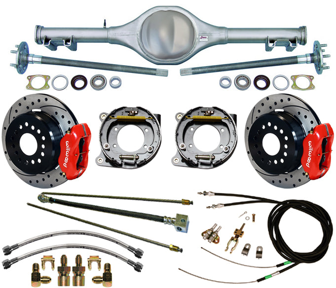 67-69 F-BODY MON STAGGER,REAR,WIL 12" DRILLED,RED