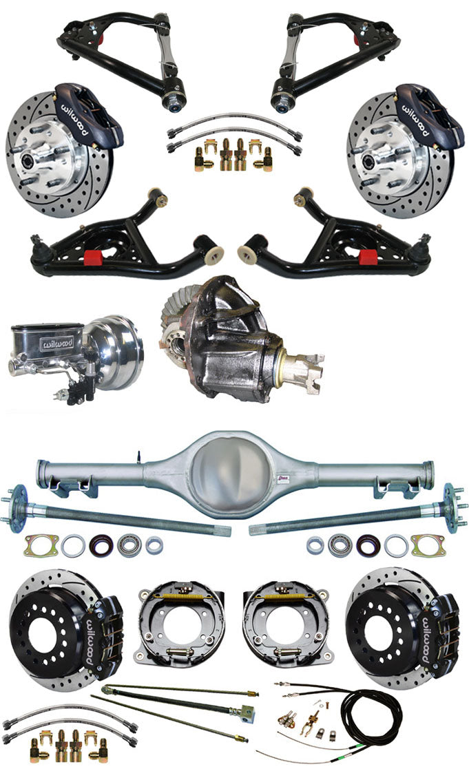 68-74 FULL SUSPENSION,12" BRAKES,REAR KIT,BK,DRILLED