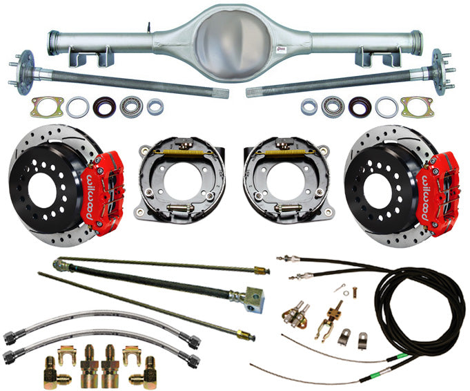 70-81 F-BODY REAR & WIL BRAKES,11" DRILLED ROTORS,RED