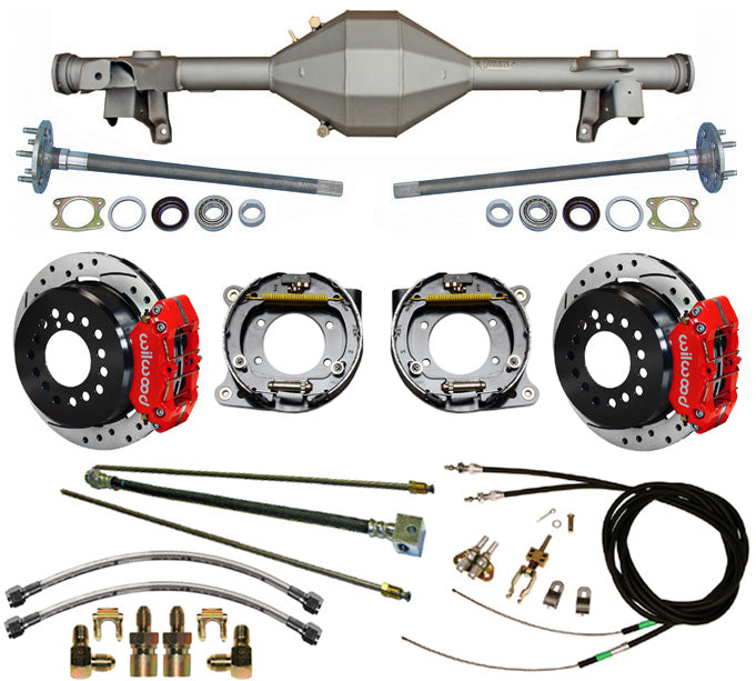 82-92 F-BODY REAR & WIL BRAKES,11" DRILLED ROTORS,RED