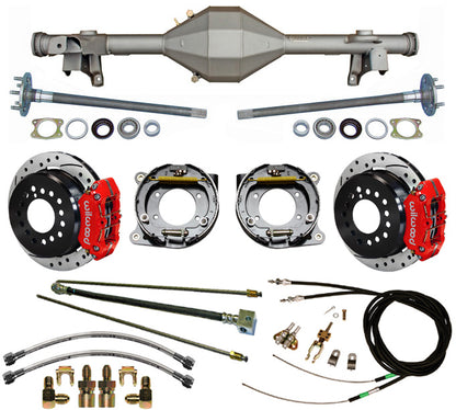82-92 F-BODY REAR & WIL BRAKES,11" DRILLED ROTORS,RED