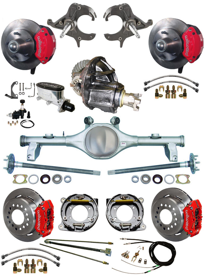 78-88 FULL 2" DROP,10.5/11" BRAKES,REAR KIT,RED