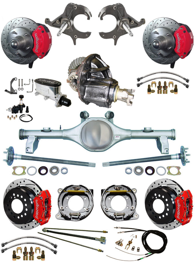 78-88 FULL 2" DROP,10.5/11" BRAKES,REAR KIT,RED,D