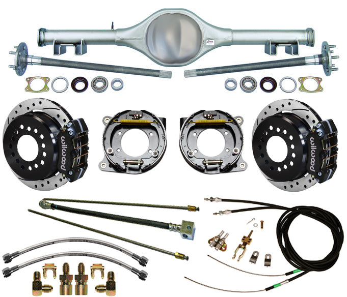 62-67 X-BODY MUL REAR & WIL BRAKES,11" DRILLED ROTORS,BLACK