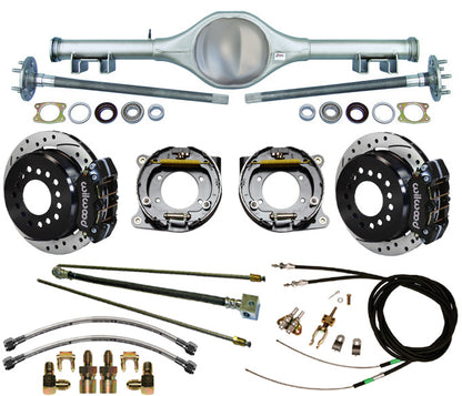 68-74 X-BODY MUL REAR & WIL BRAKES,11" DRILLED ROTORS,BLACK
