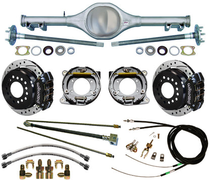 62-67 X-BODY MON REAR & WIL BRAKES,11" DRILLED ROTORS,BLACK