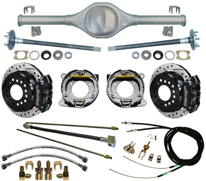 84-01 JEEP CHEROKEE REAR & WIL BRAKES,11" DRILLED ROTORS,BLACK